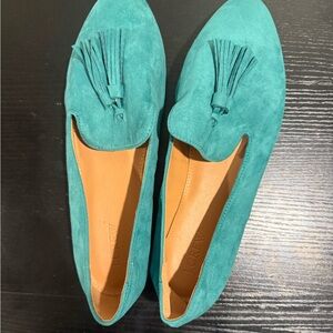 J. Crew Women's Green Suede Tassel Loafers